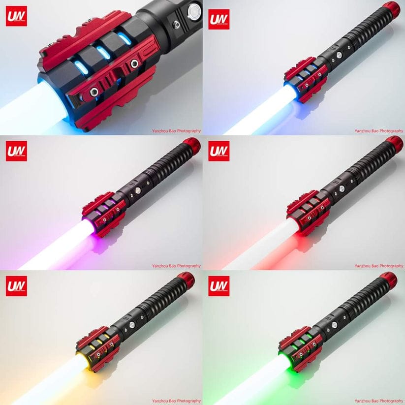 Ultimate Works Balrog Flyte V3 - The Most affordable pixel saber! Lightsaber, Features a Flyte v3, PIXEL RGB Color changing, USB Rechargable batteries, Removable dueling pixel blade, Gifts for Boyfriend Girlfriend, collectibles toys